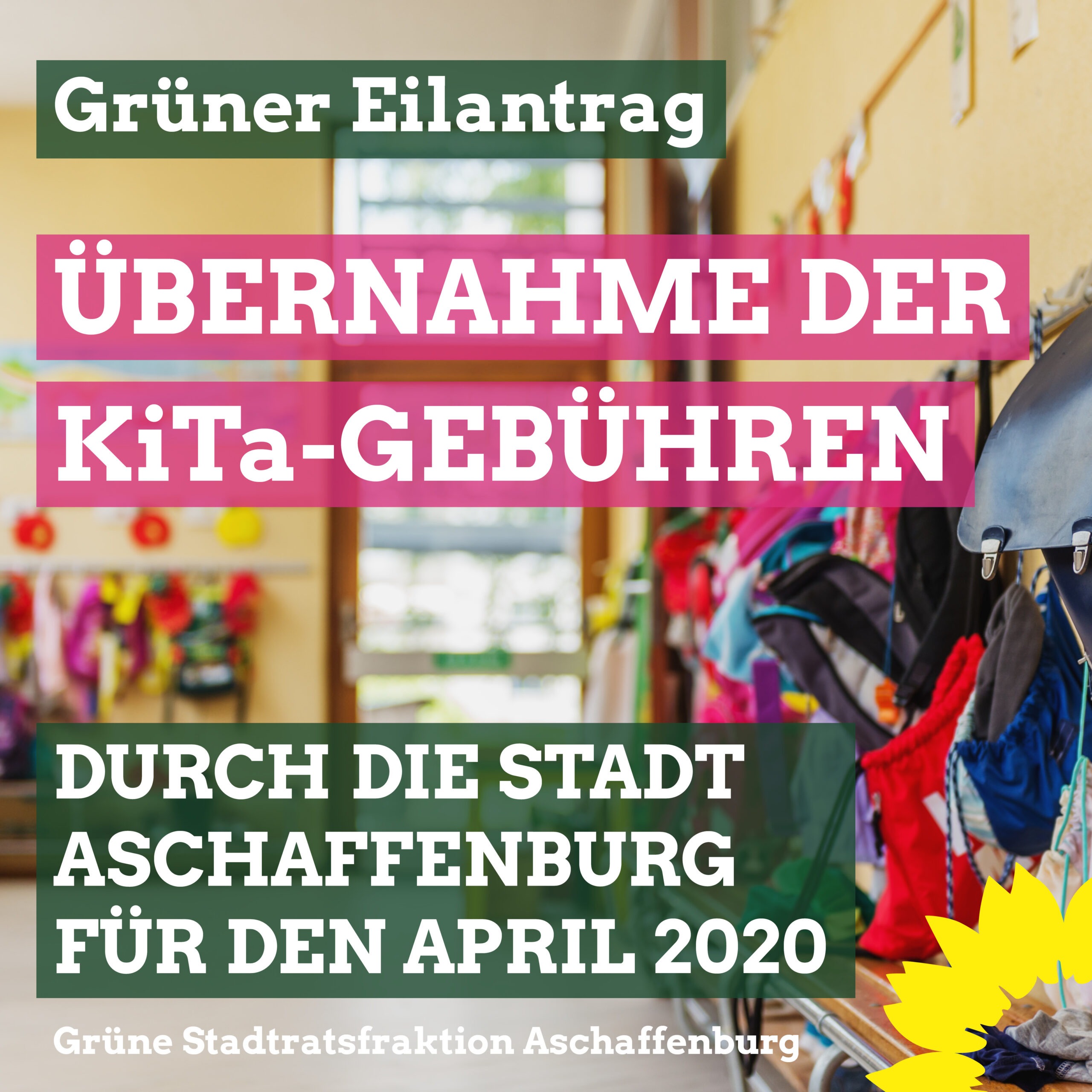Grüner Eilantrag: Übernahme der KiTa-Gebühren durch die Stadt!