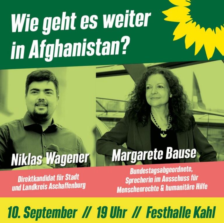 Wie geht es weiter in Afghanistan? Mit Margarete Bause (MdB) und Niklas Wagener